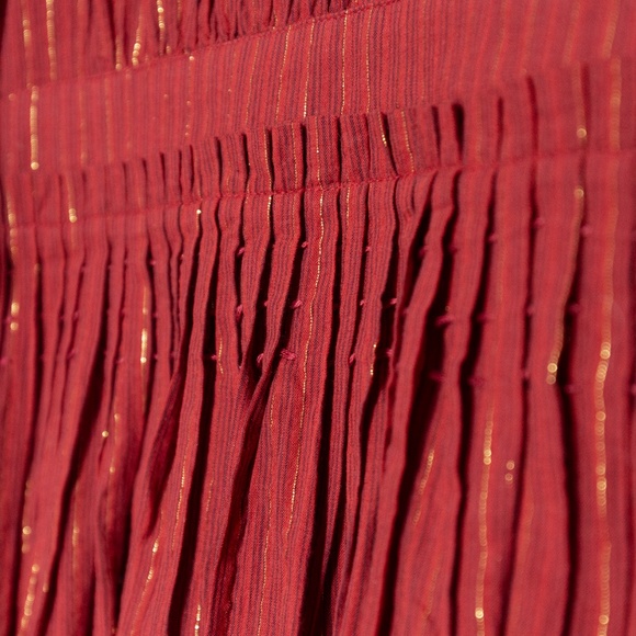 ULLA JOHNSON Rory Mini Dress - Long Sleeve Shimmer Striped in Red - Size 0 NWT - Picture 10 of 16